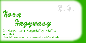 nora hagymasy business card